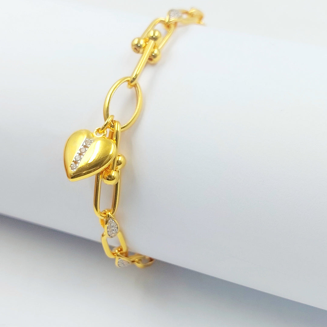 Zircon Studded Deluxe Bracelet Made of 21K Gold by Saeed Jewelry 