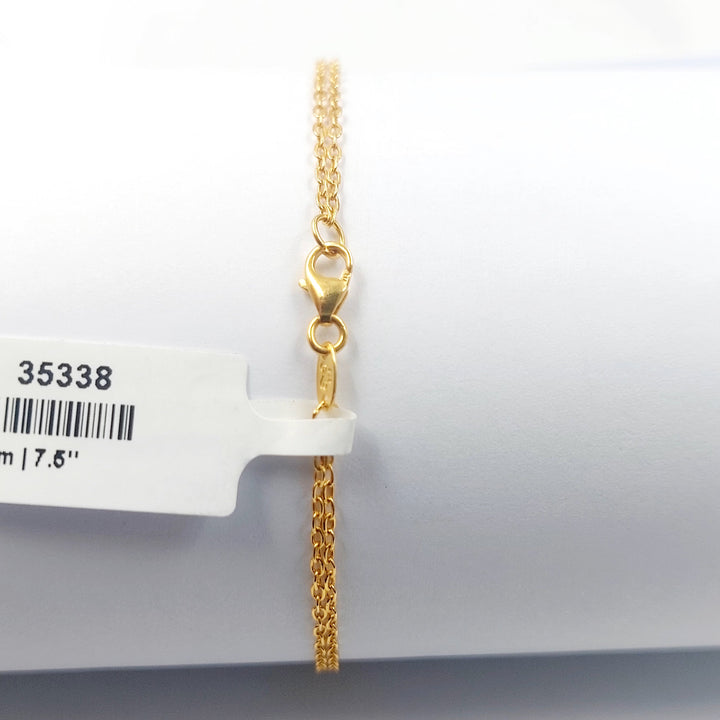 Zircon Studded Deluxe Bracelet Made of 21K Gold by Saeed Jewelry 