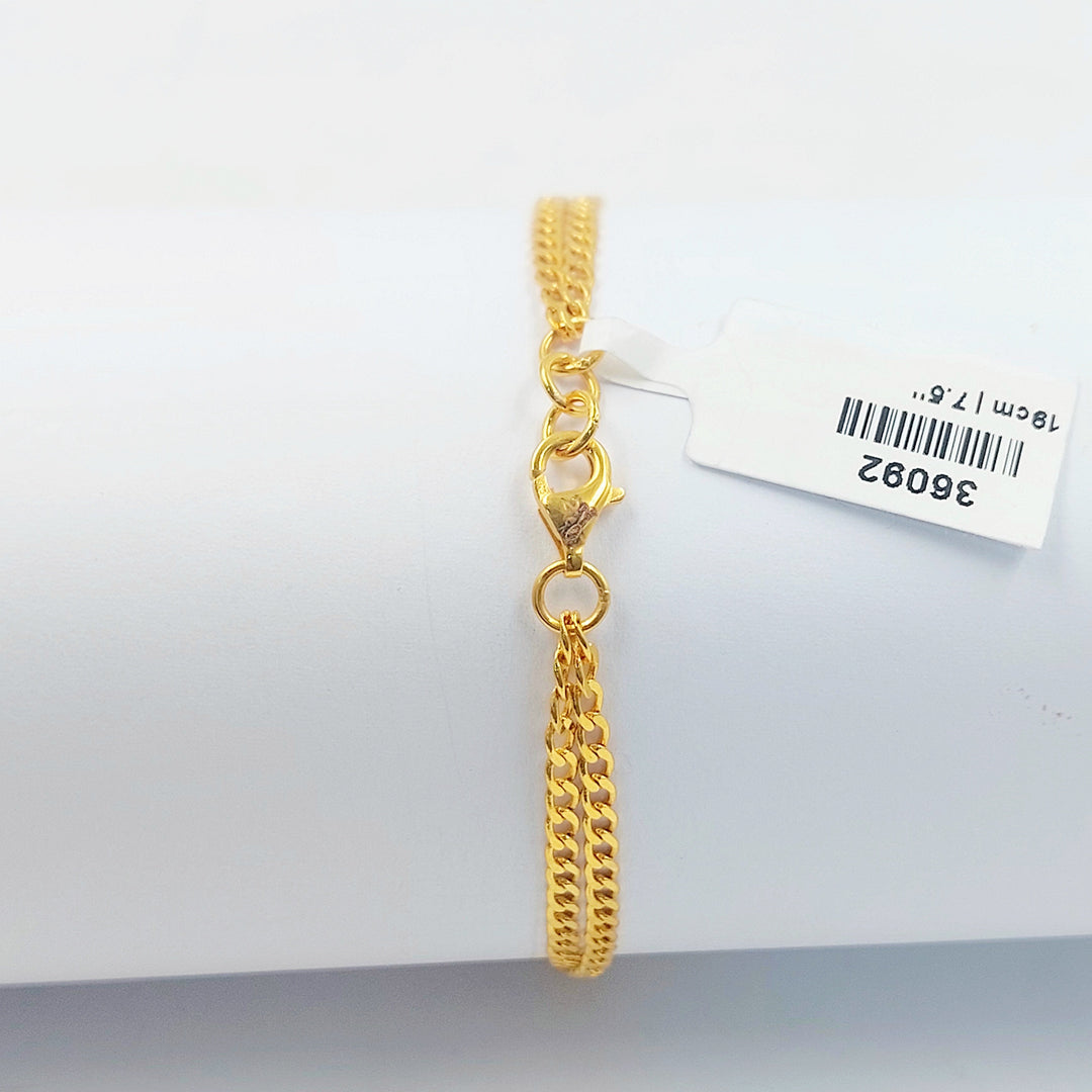 Zircon Studded Paperclip Bracelet Made of 21K Gold by Saeed Jewelry 