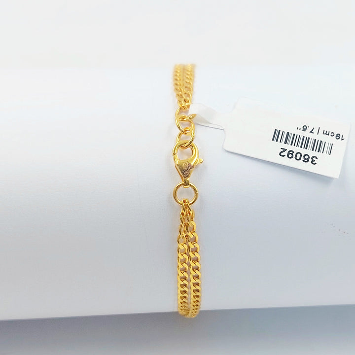 Zircon Studded Paperclip Bracelet Made of 21K Gold by Saeed Jewelry 