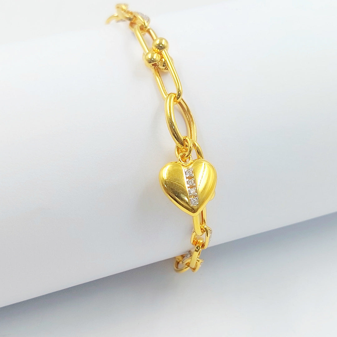 Zircon Studded Deluxe Bracelet Made of 21K Gold by Saeed Jewelry 