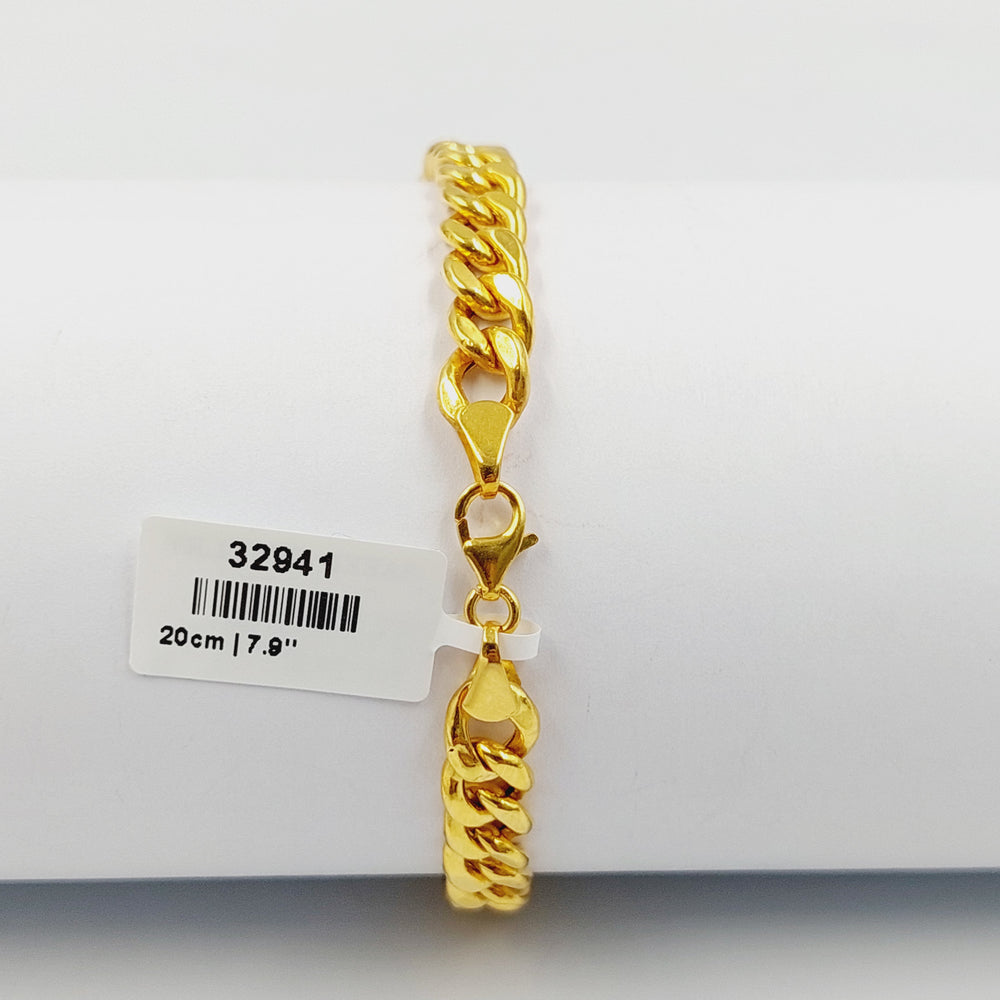 21K Gold Zircon Studded Bar Bracelet by Saeed Jewelry - Image 2