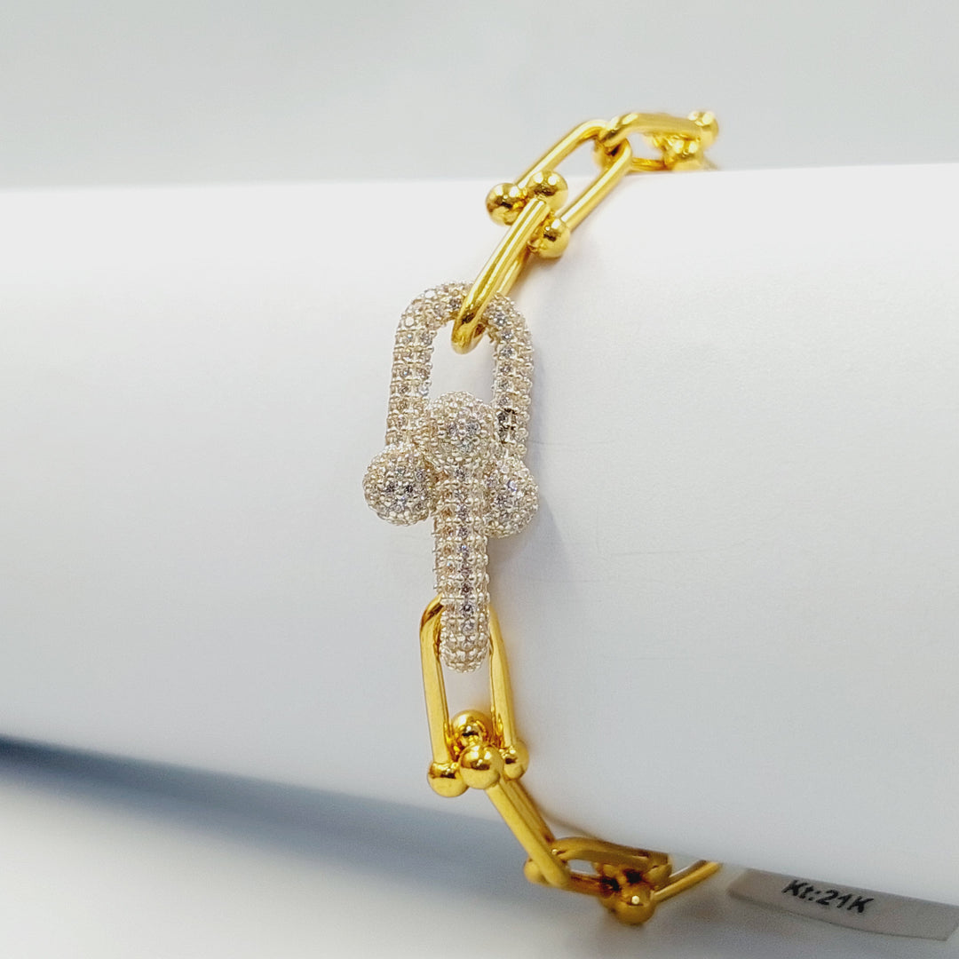 21K اسوارة بيبر كليب مرصع-مجوهرات الشيخ سعيد-Saeed Jewelry 