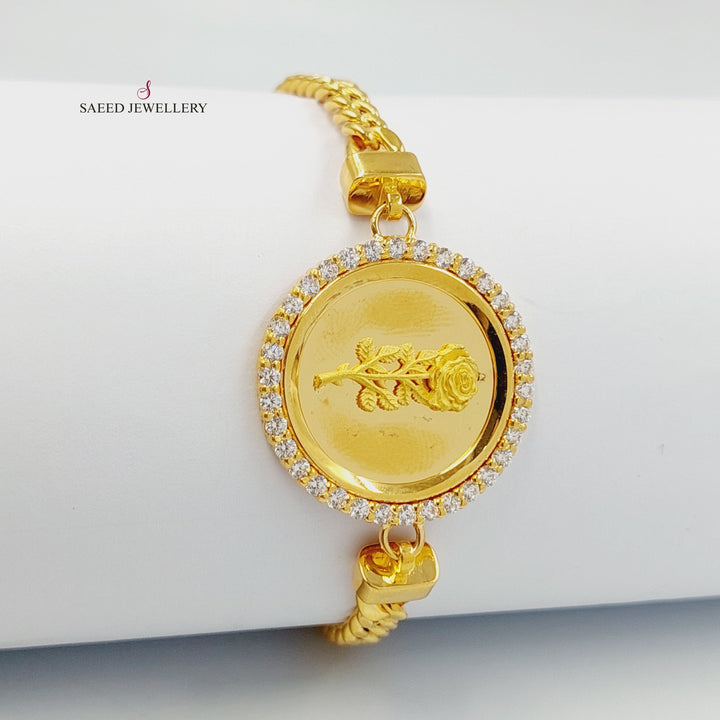 21K اسوارة اونصه مرصع-مجوهرات الشيخ سعيد-Saeed Jewelry 