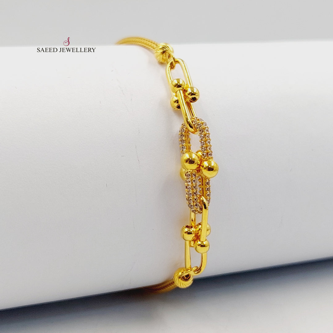 21K اسوارة بيبر كليب مرصع-مجوهرات الشيخ سعيد-Saeed Jewelry 