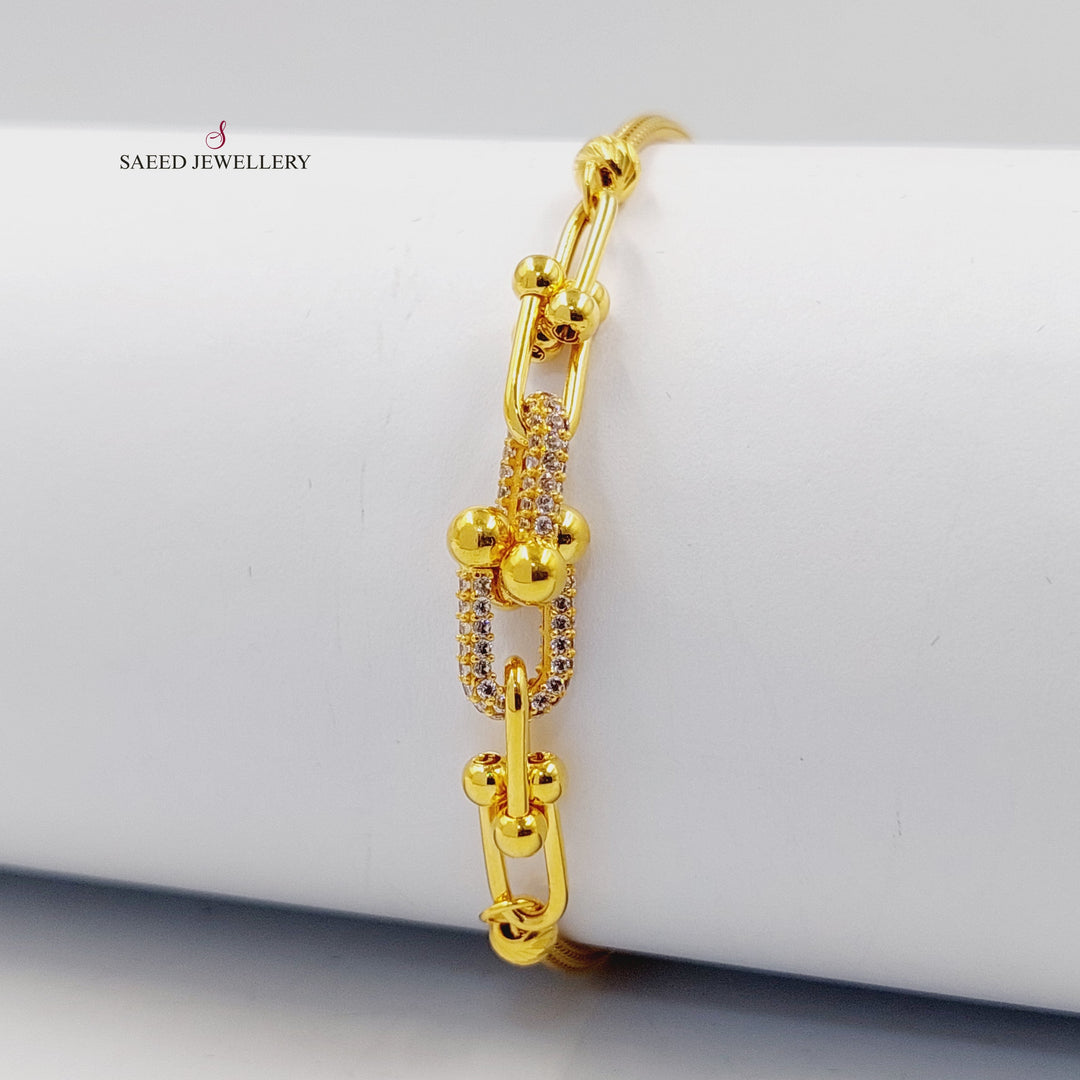 21K اسوارة بيبر كليب مرصع-مجوهرات الشيخ سعيد-Saeed Jewelry 