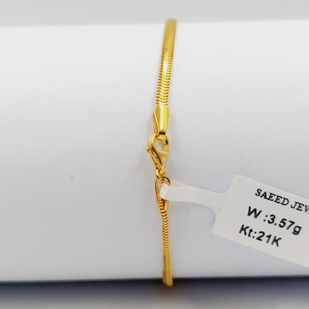 21K اسوارة مبسط-مجوهرات الشيخ سعيد-Saeed Jewelry 