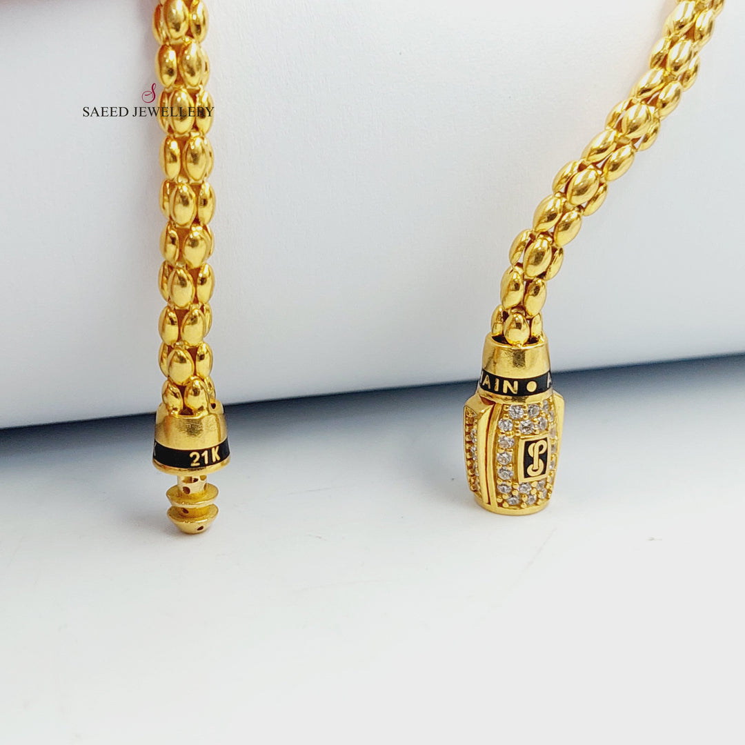 Zircon Studded Deluxe Bracelet Made of 21K Gold by Saeed Jewelry 