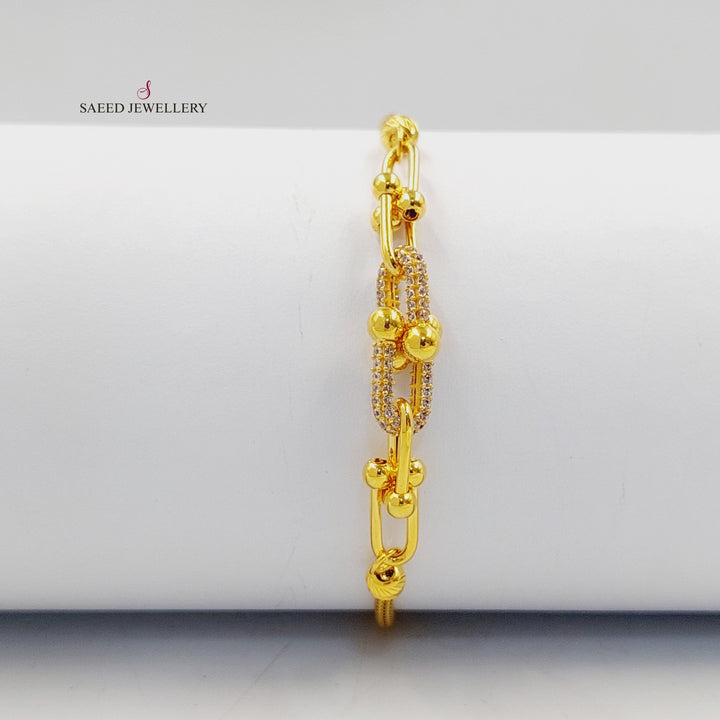 21K اسوارة بيبر كليب مرصع-مجوهرات الشيخ سعيد-Saeed Jewelry 