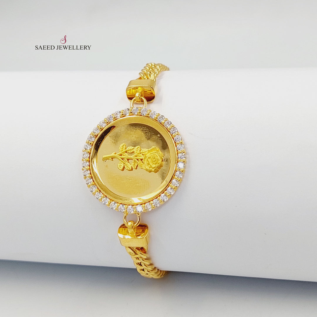 21K اسوارة اونصه مرصع-مجوهرات الشيخ سعيد-Saeed Jewelry 