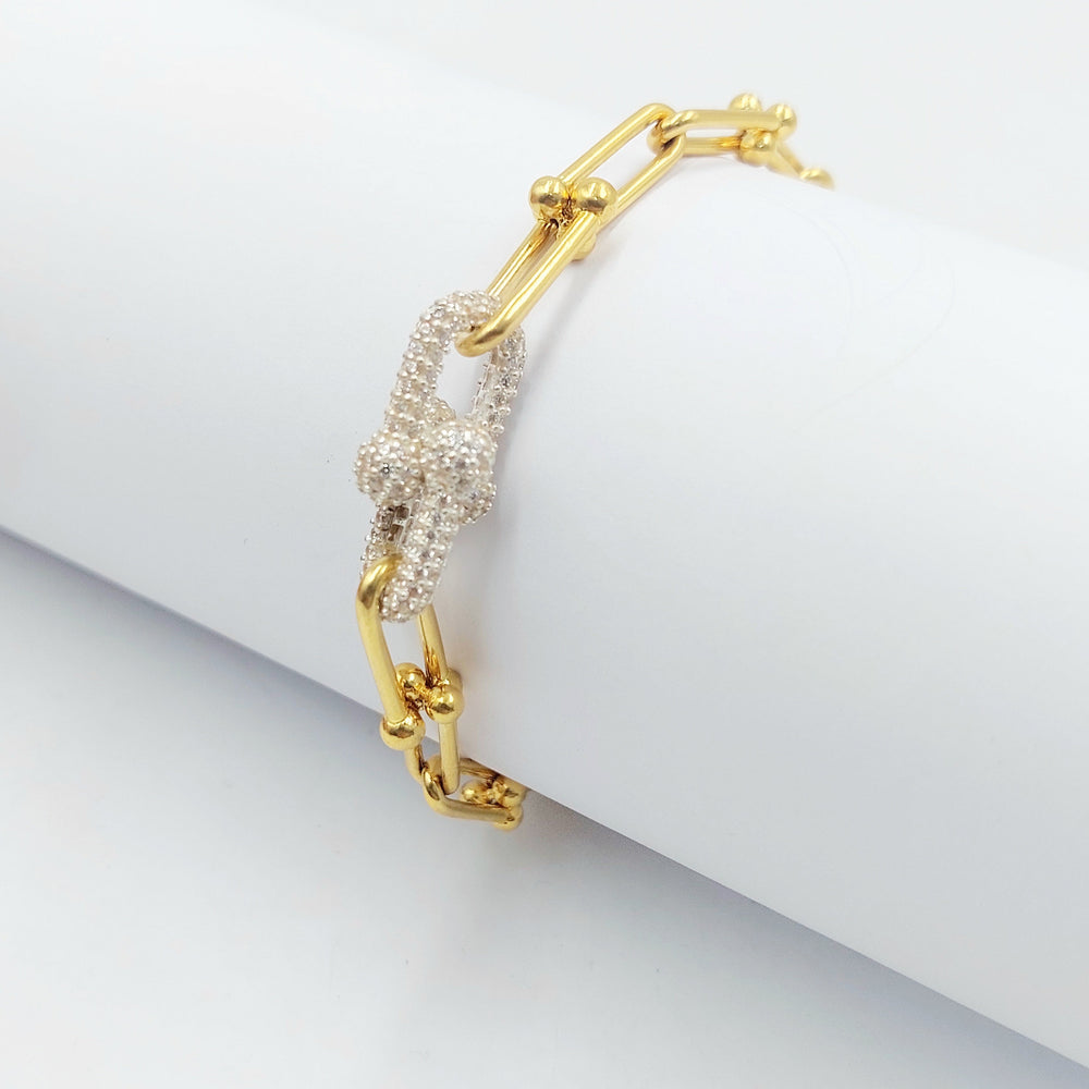 21K اسوارة بيبر كليب مرصع-مجوهرات الشيخ سعيد-Saeed Jewelry 