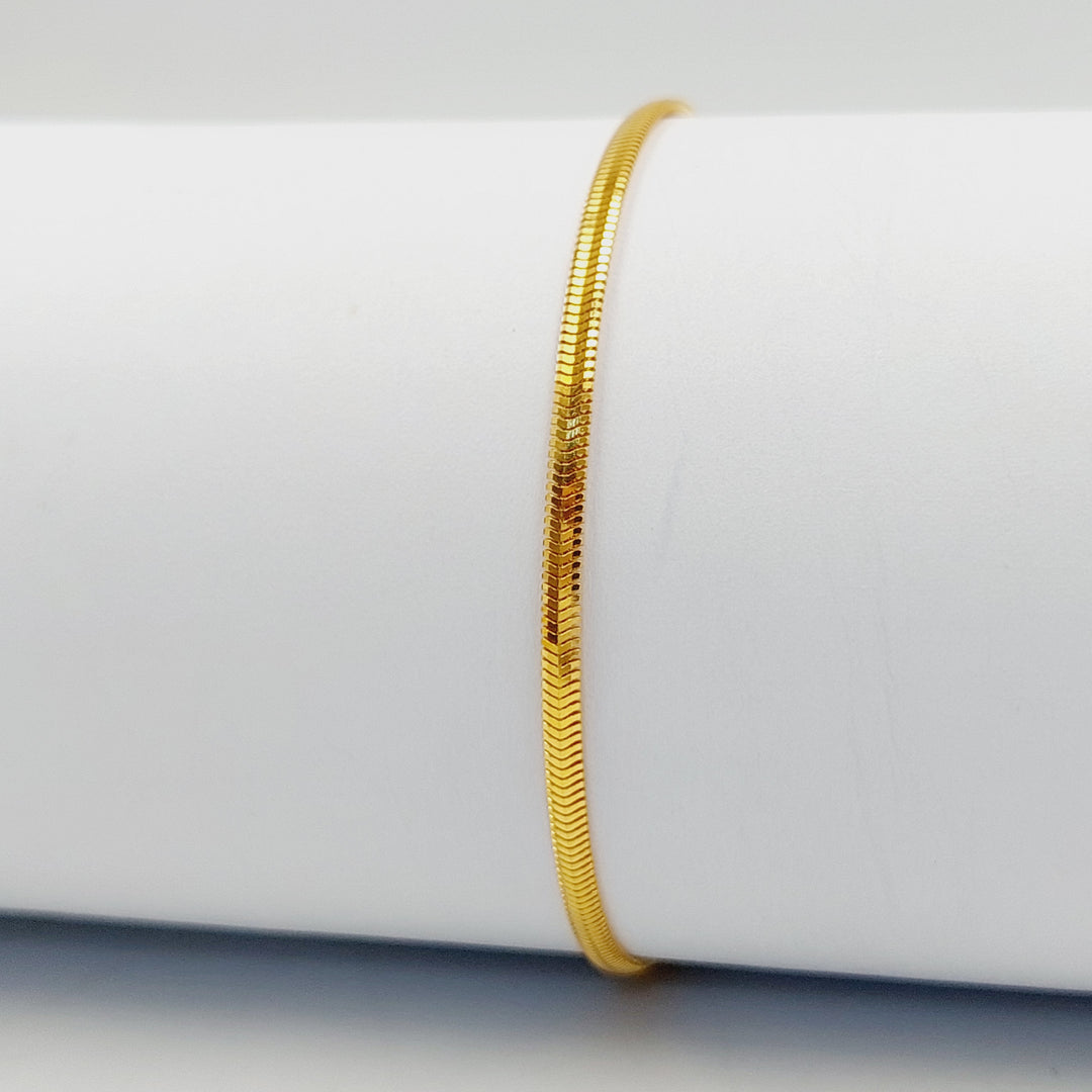 Flat Bracelet Made of 21K Gold by Saeed Jewelry 