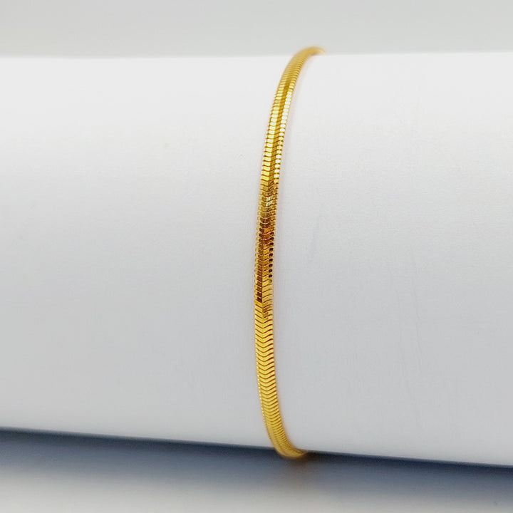 Flat Bracelet Made of 21K Gold by Saeed Jewelry 