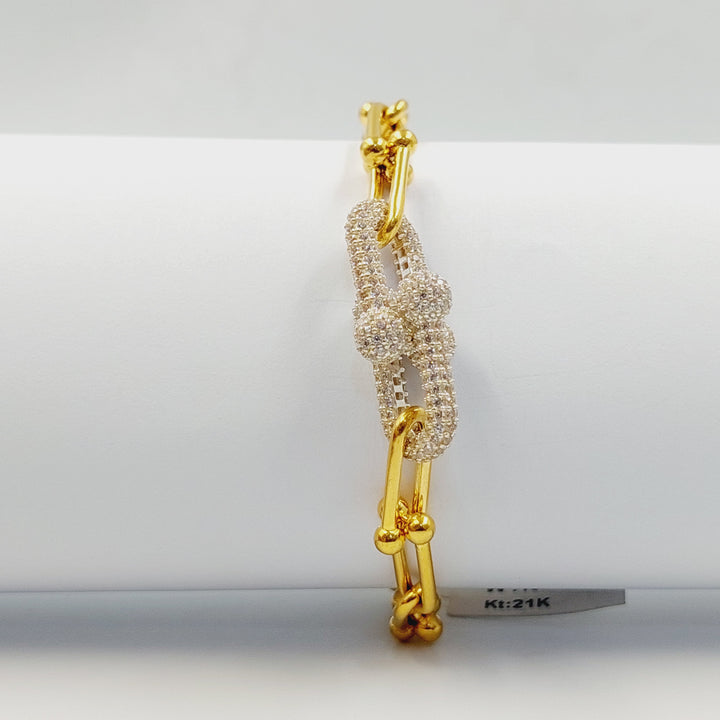 21K اسوارة بيبر كليب مرصع-مجوهرات الشيخ سعيد-Saeed Jewelry 