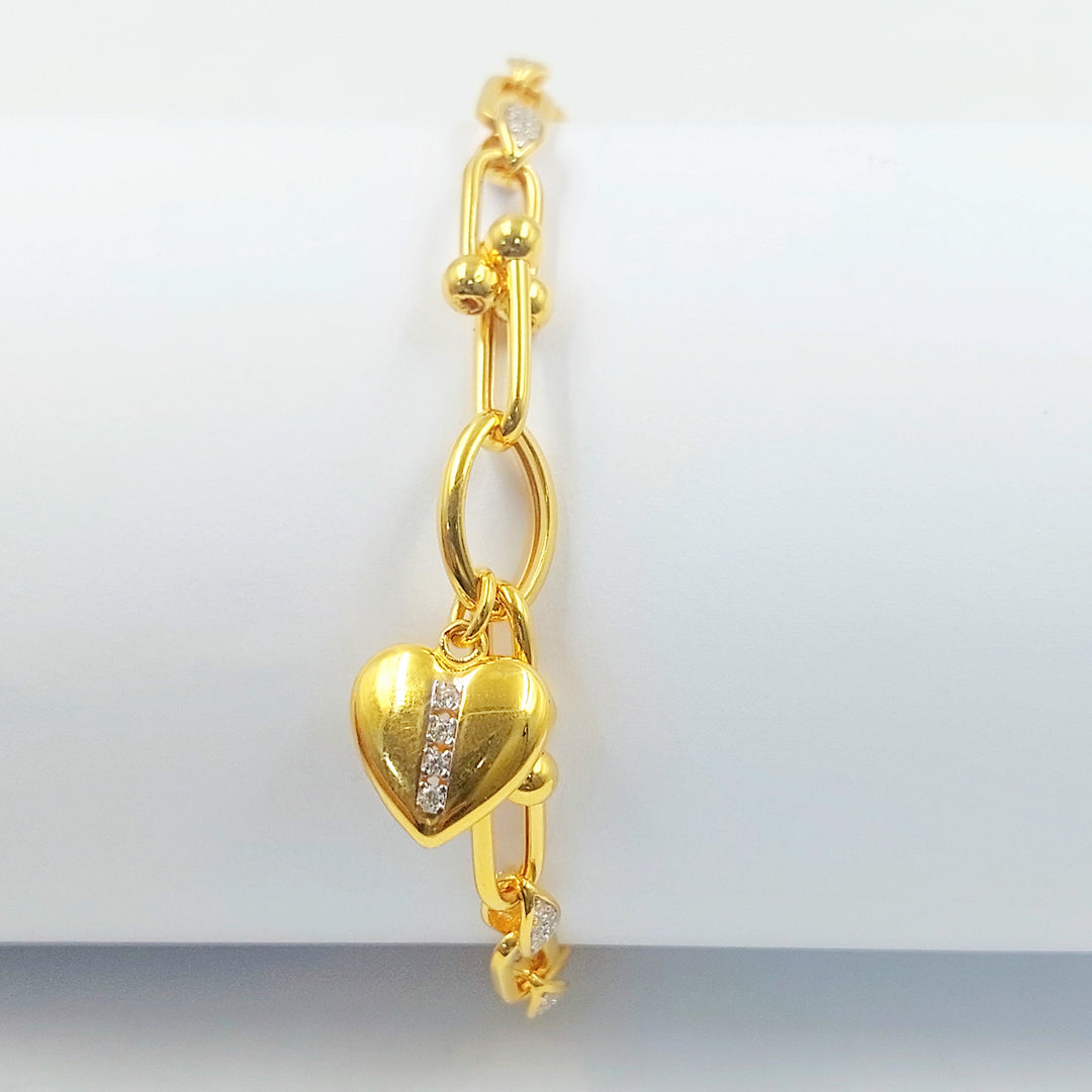 Zircon Studded Deluxe Bracelet Made of 21K Gold by Saeed Jewelry 