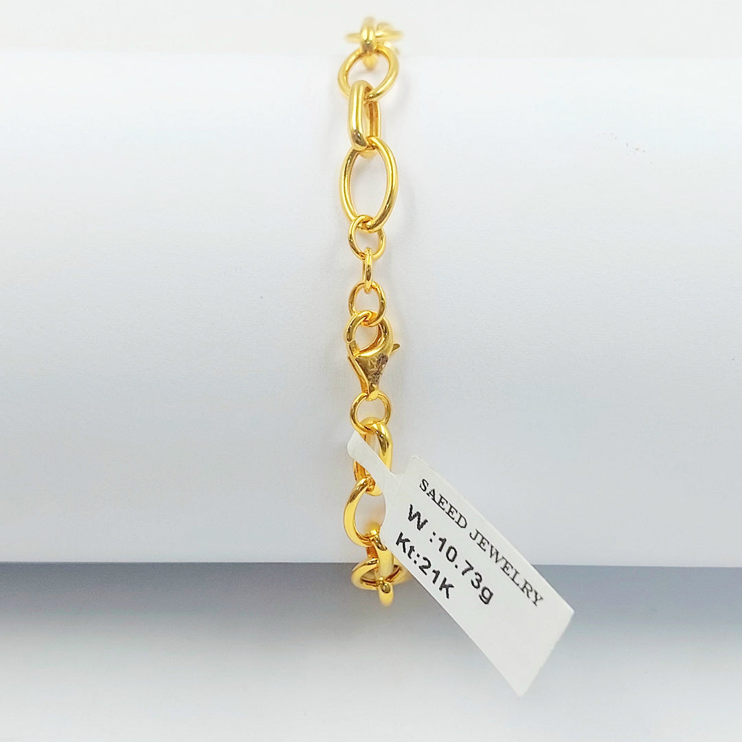 Zircon Studded Deluxe Bracelet Made of 21K Gold by Saeed Jewelry 