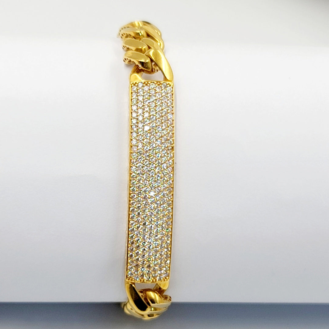 21K اسوارة جنزير مرصع-مجوهرات الشيخ سعيد-Saeed Jewelry 