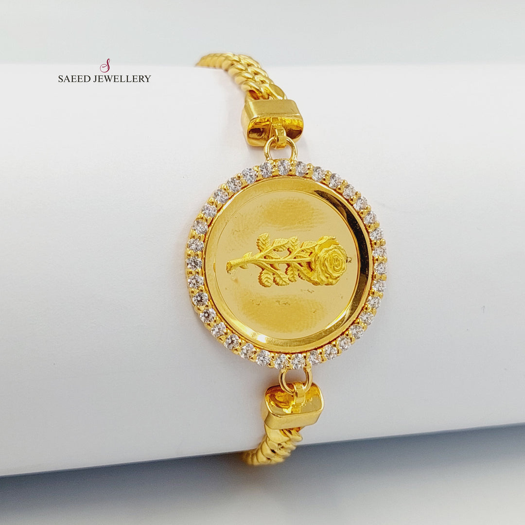 21K اسوارة اونصه مرصع-مجوهرات الشيخ سعيد-Saeed Jewelry 