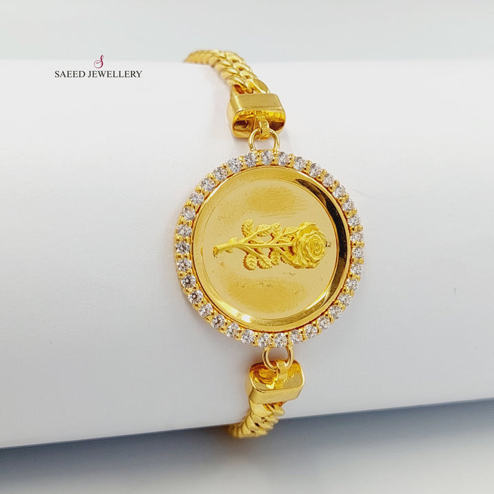 21K اسوارة اونصه مرصع-مجوهرات الشيخ سعيد-Saeed Jewelry 