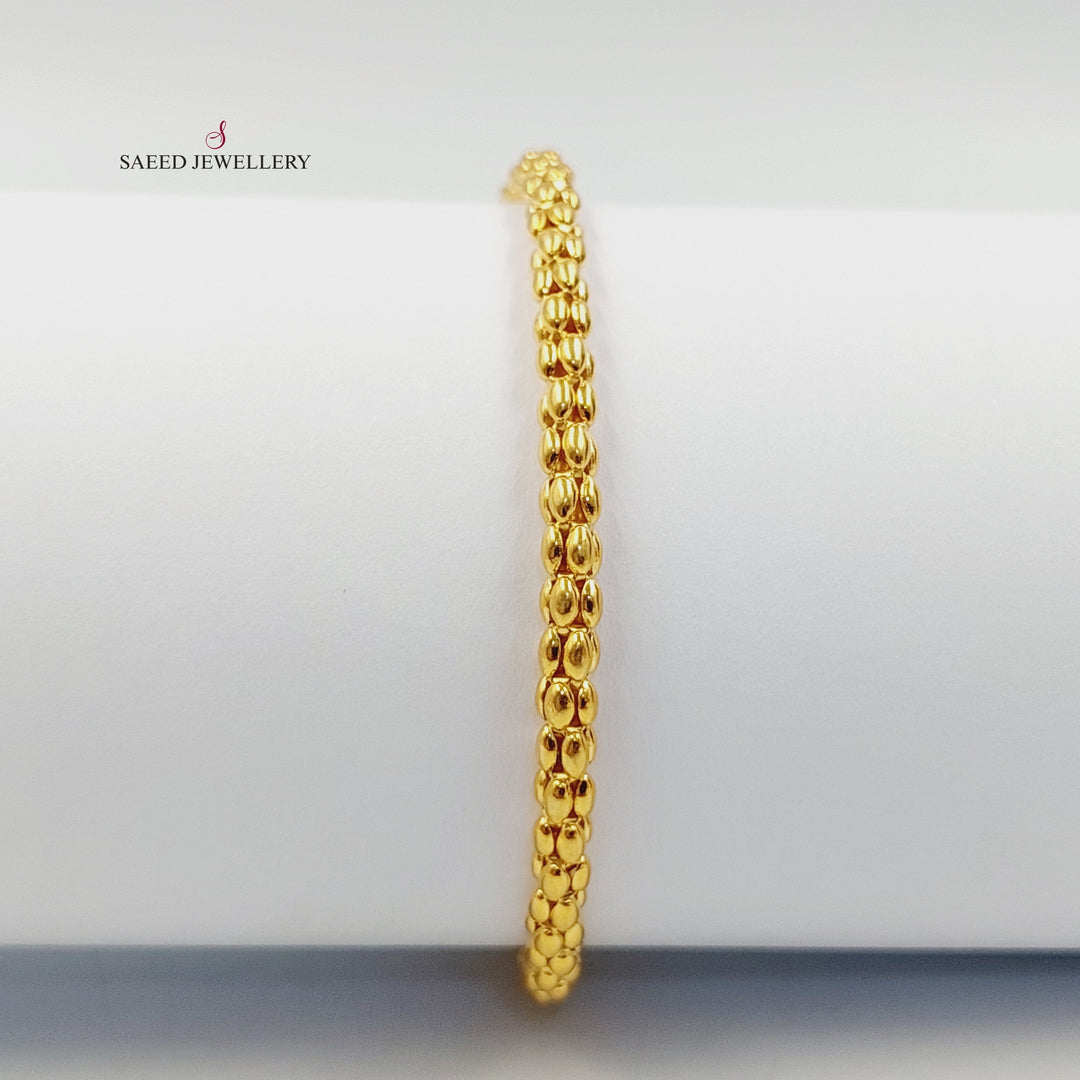 Zircon Studded Deluxe Bracelet Made of 21K Gold by Saeed Jewelry 