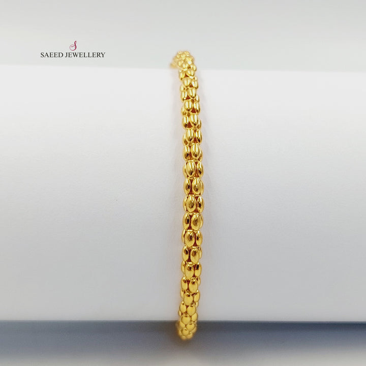 Zircon Studded Deluxe Bracelet Made of 21K Gold by Saeed Jewelry 