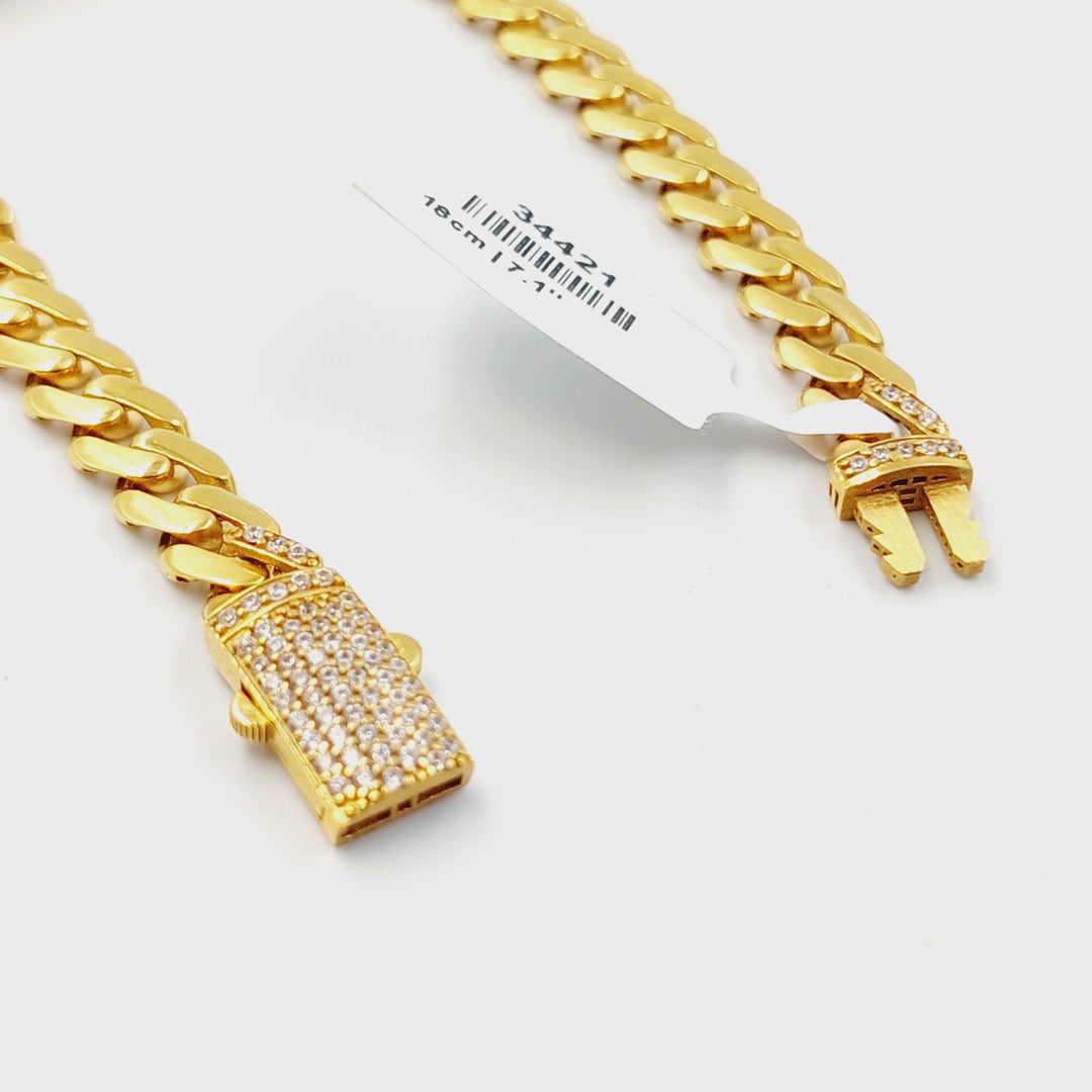 21K اسوارة بلاك مرصع-مجوهرات الشيخ سعيد-Saeed Jewelry 