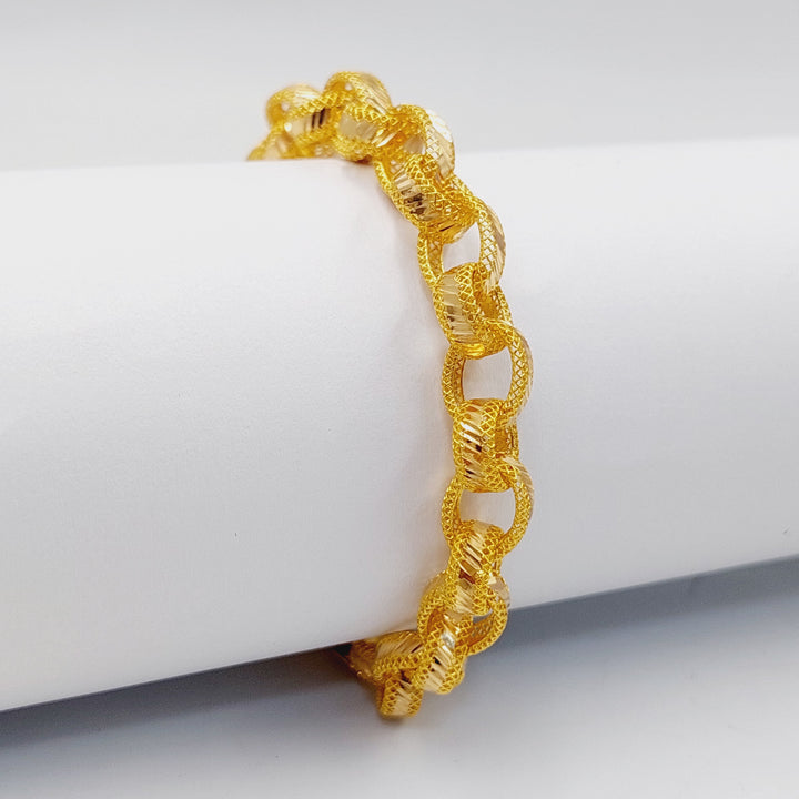 21K Gold 9mm Cuban Links Bracelet by Saeed Jewelry - Image 5