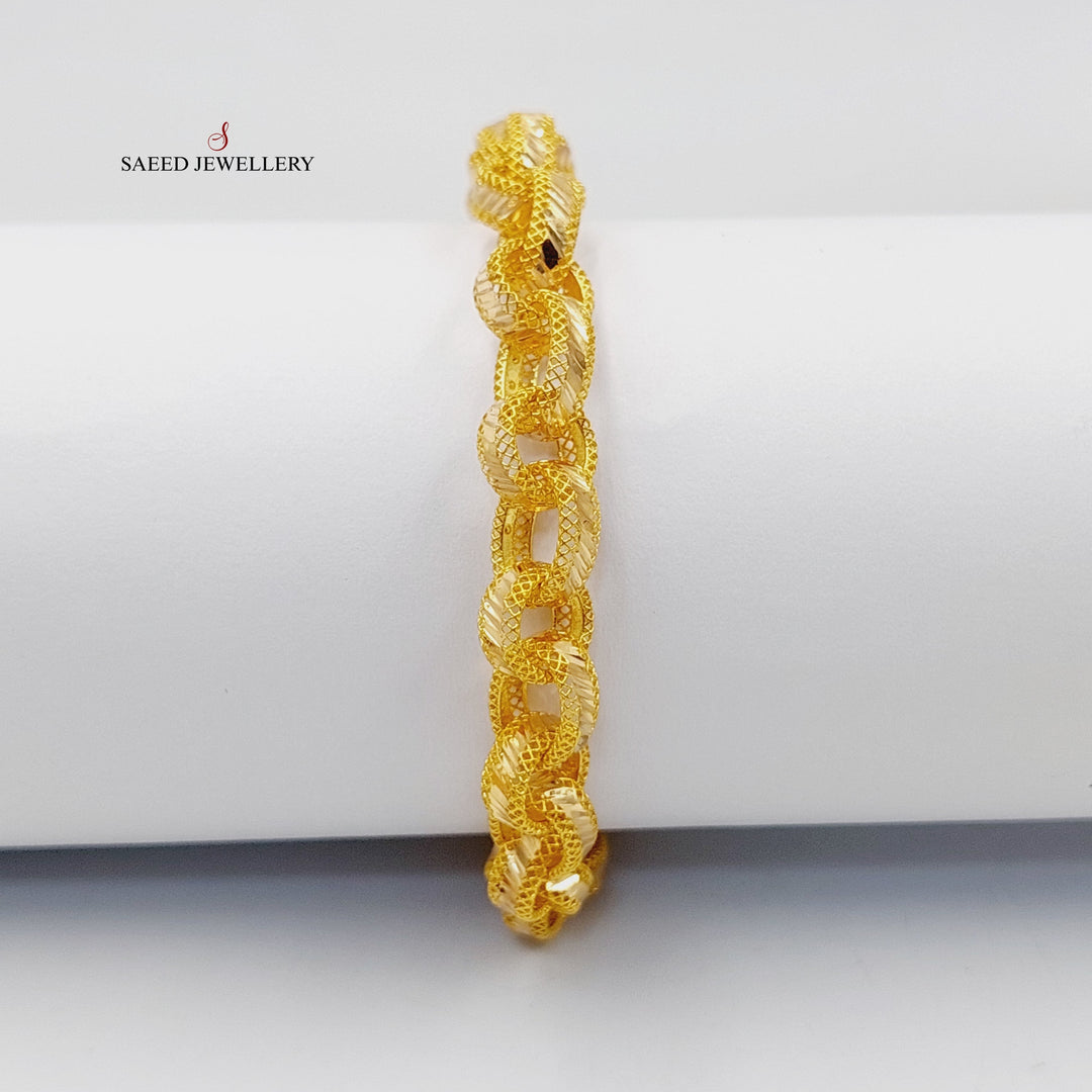 21K Gold 9mm Cuban Links Bracelet by Saeed Jewelry - Image 1