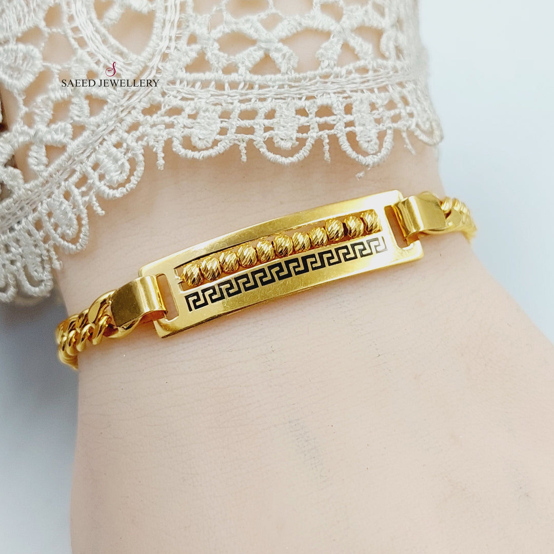 21K Gold Balls Bar Bracelet by Saeed Jewelry - Image 5