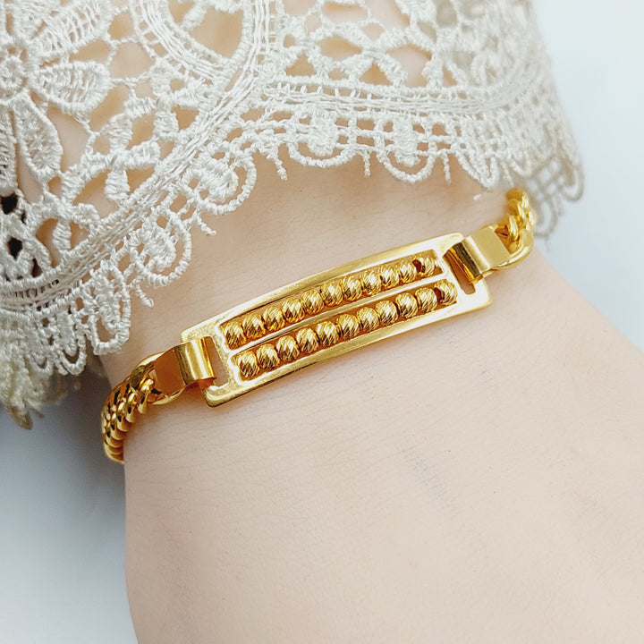 21K Gold Balls Bar Bracelet by Saeed Jewelry - Image 6