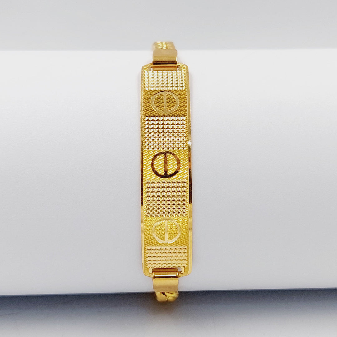 21K Gold Bar CNC Bracelet by Saeed Jewelry - Image 5