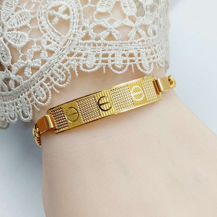 21K Gold Bar CNC Bracelet by Saeed Jewelry - Image 6