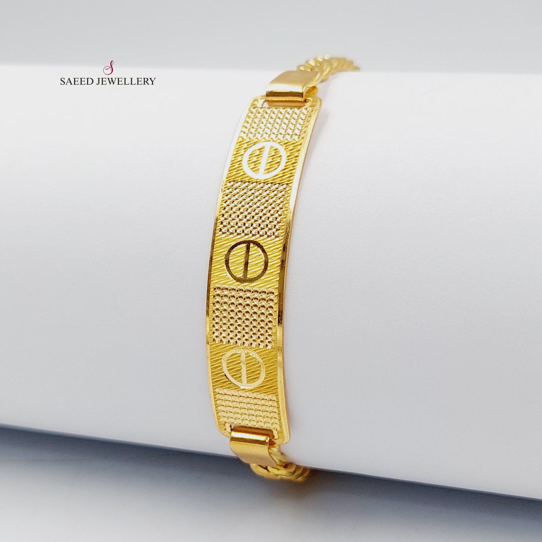 21K Gold Bar CNC Bracelet by Saeed Jewelry - Image 1