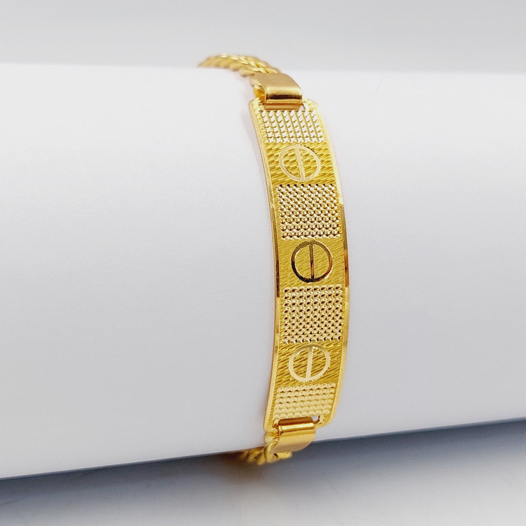 21K Gold Bar CNC Bracelet by Saeed Jewelry - Image 4