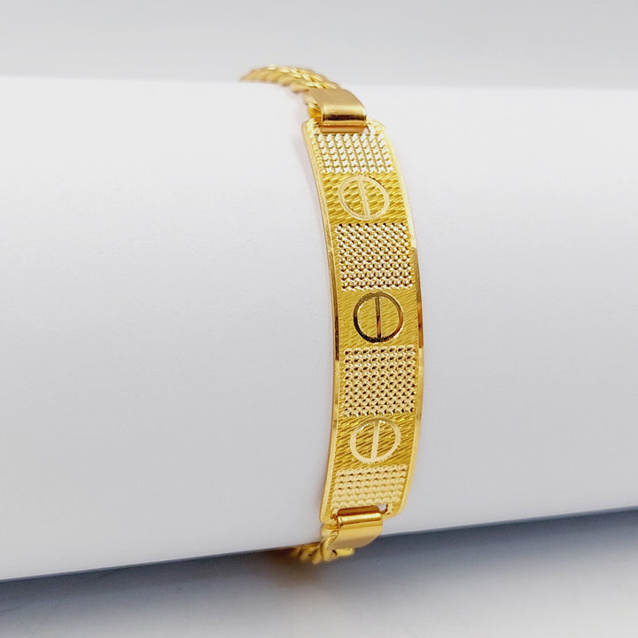 21K Gold Bar CNC Bracelet by Saeed Jewelry - Image 4