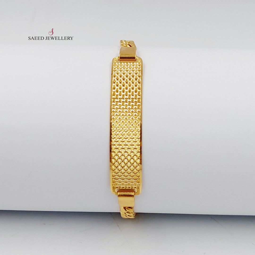 21K Gold CNC Bar Bracelet by Saeed Jewelry - Image 1