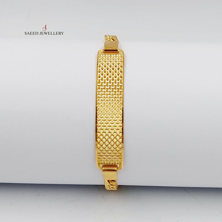 21K Gold CNC Bar Bracelet by Saeed Jewelry - Image 1