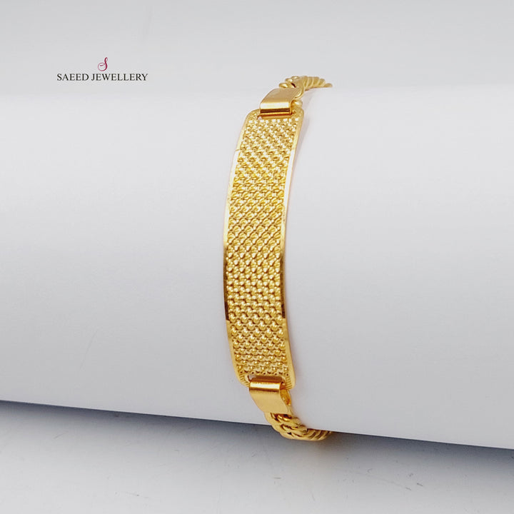 21K Gold CNC Bar Bracelet by Saeed Jewelry - Image 3