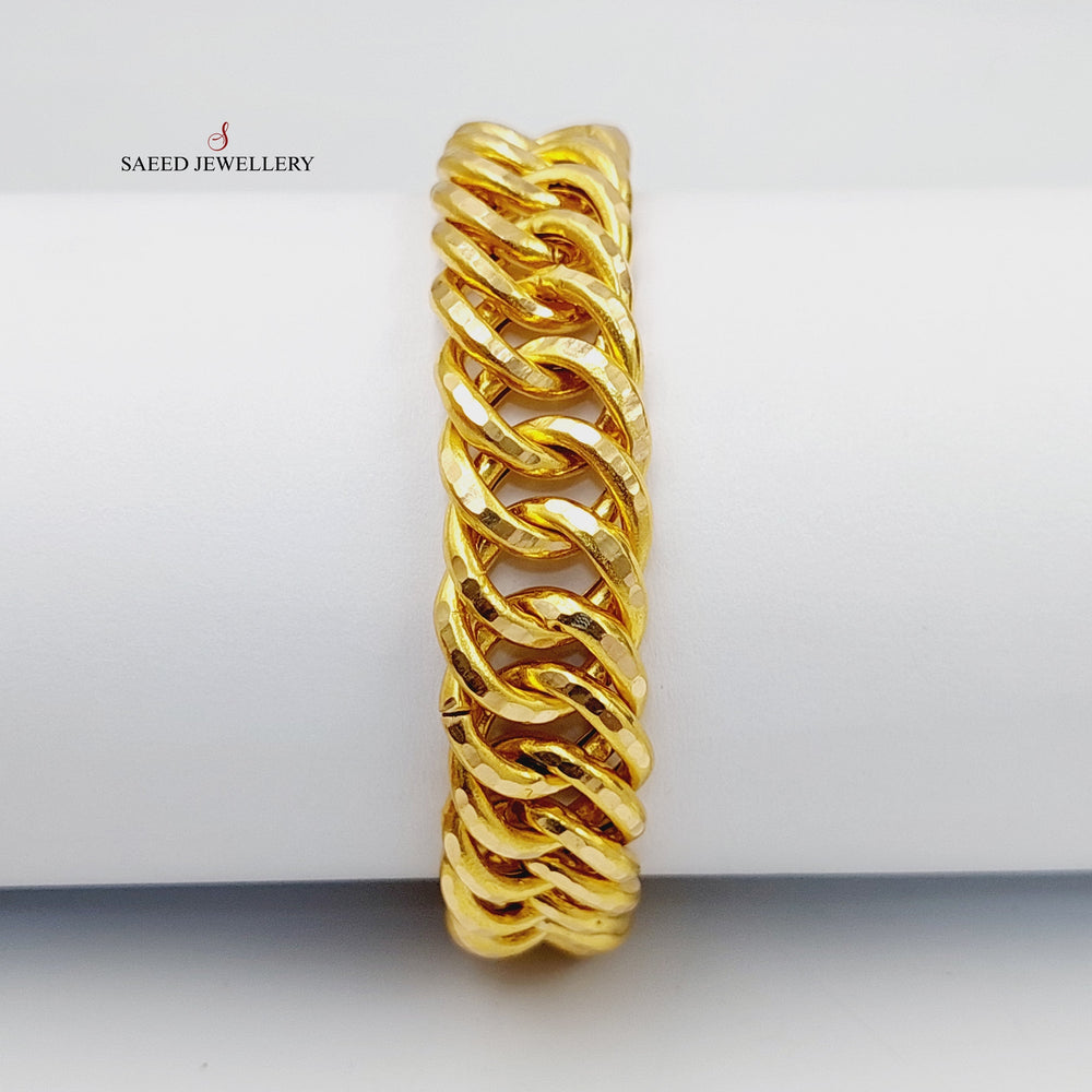 21K Gold Cuban Links Bracelet by Saeed Jewelry - Image 2