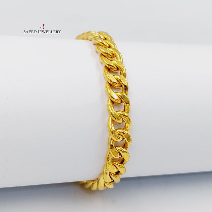 21K Gold Cuban Links Bracelet by Saeed Jewelry - Image 3