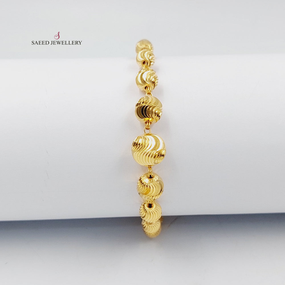 21K Gold Deluxe Balls Bracelet by Saeed Jewelry - Image 2