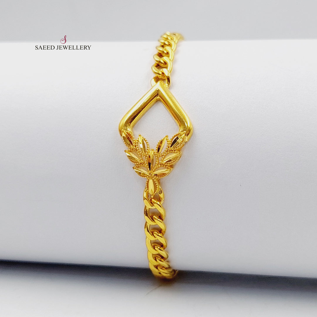 21K اسوارة ورق الشجر اكسترا-مجوهرات الشيخ سعيد-Saeed Jewelry 