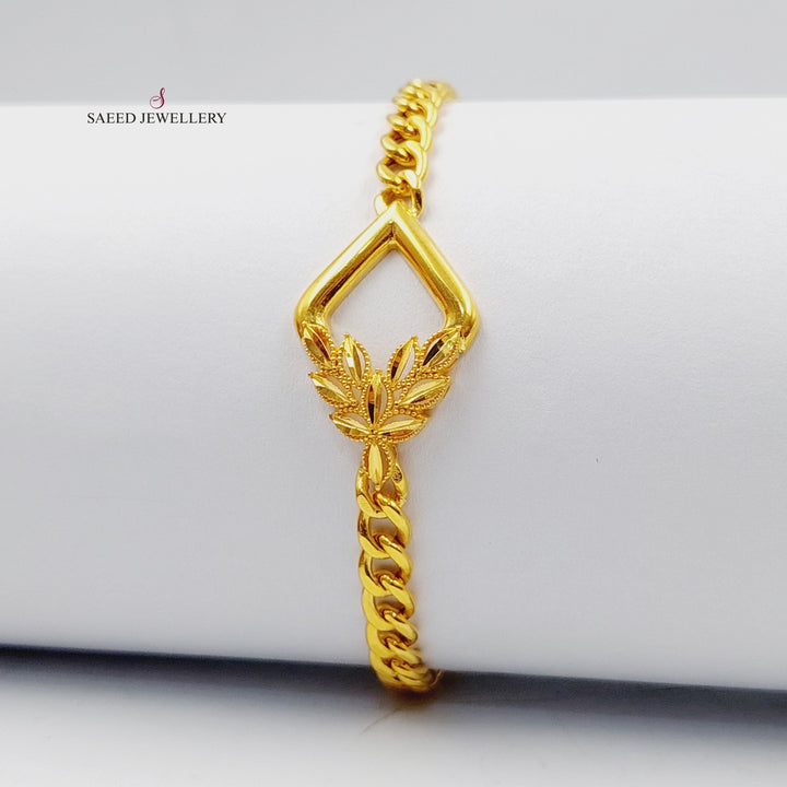 21K اسوارة ورق الشجر اكسترا-مجوهرات الشيخ سعيد-Saeed Jewelry 