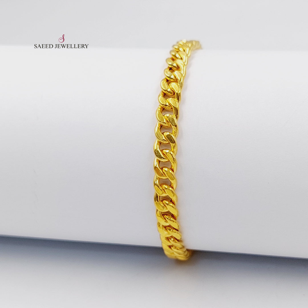 21K Gold Enameled Cuban Links Bracelet by Saeed Jewelry - Image 3