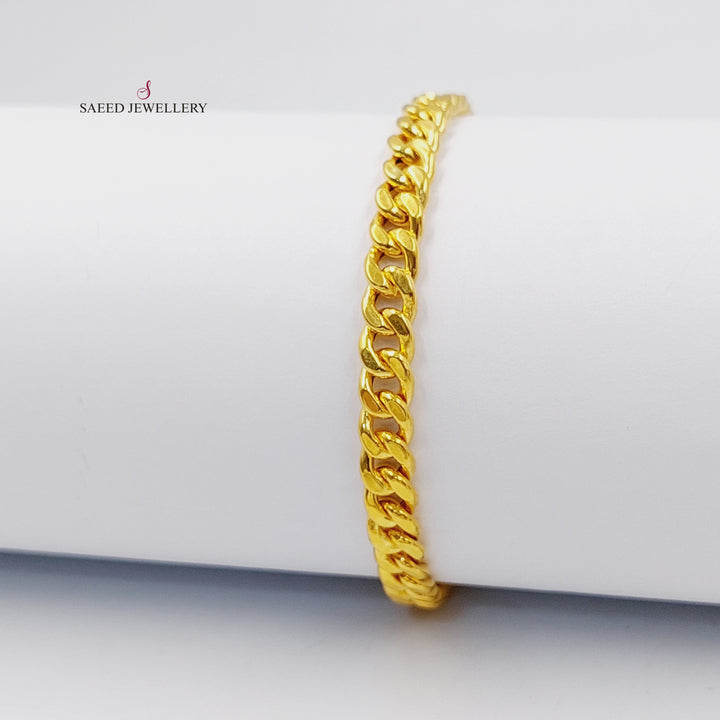 21K Gold Enameled Cuban Links Bracelet by Saeed Jewelry - Image 3