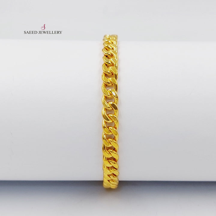 21K Gold Enameled Cuban Links Bracelet by Saeed Jewelry - Image 1