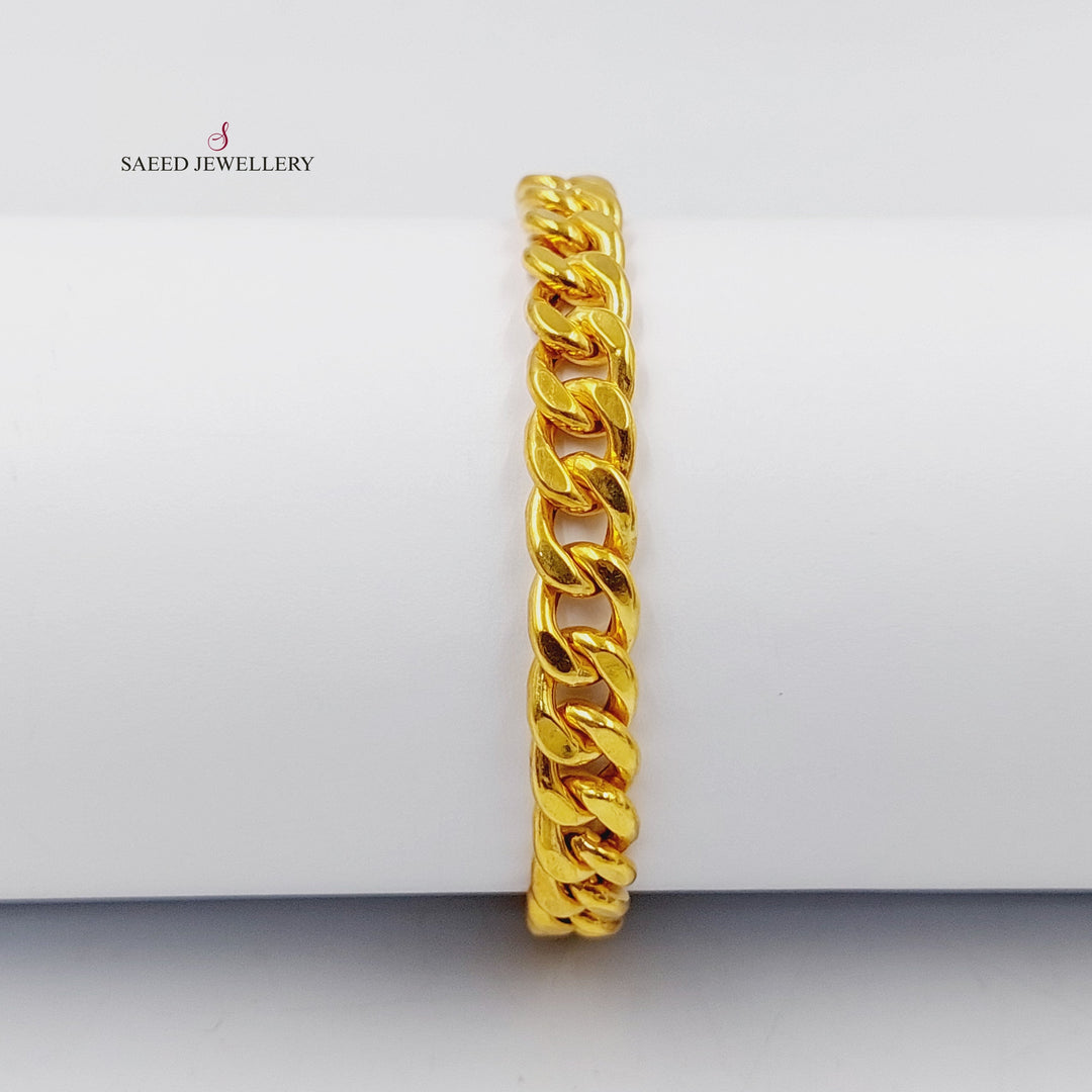 21K Gold Enameled & Zircon Studded Cuban Links Bracelet by Saeed Jewelry - Image 1