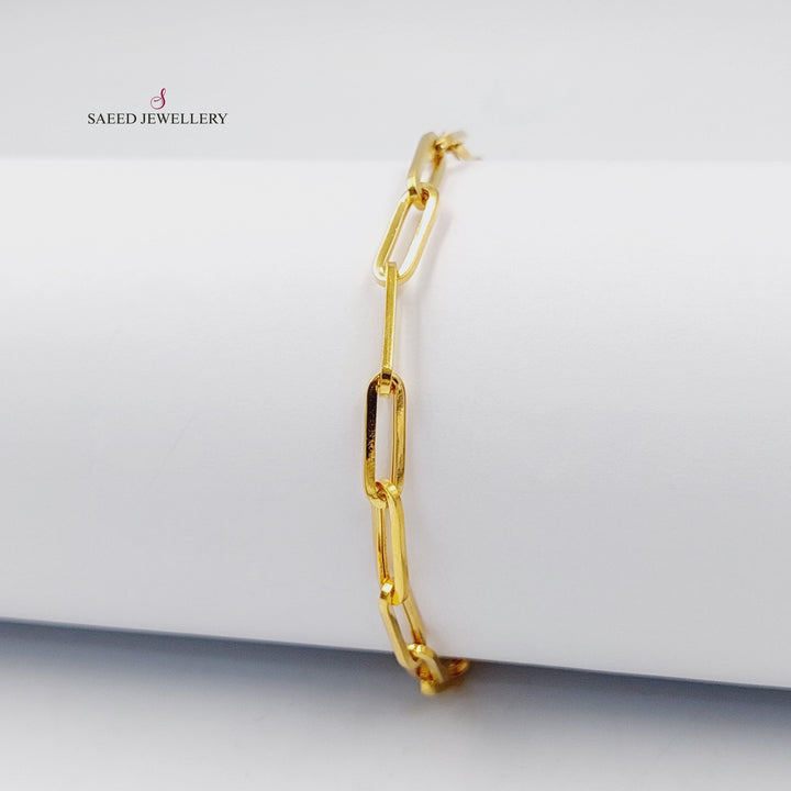 21K Gold Paperclip Bracelet by Saeed Jewelry - Image 4