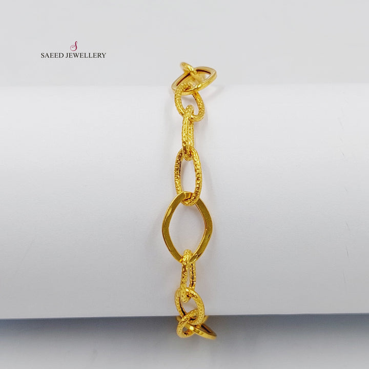 21K Gold Paperclip Bracelet by Saeed Jewelry - Image 4