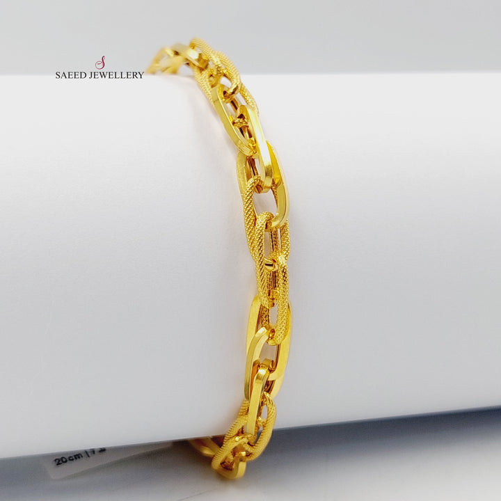 21K Gold Paperclip Bracelet by Saeed Jewelry - Image 1